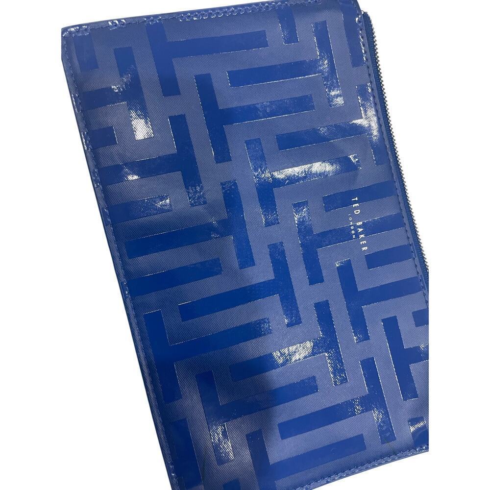 TED BAKER ROYAL BLUE CLUTCH WRISTLET BAG PREPPY CHIC AESTHETIC VERSATILE - Picture 10 of 14